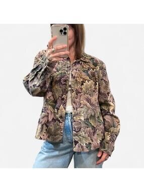 Vintage 90’s Leaf Print Denim Jacket